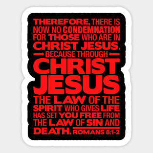 Romans 8:1-2 Christ Jesus Sticker